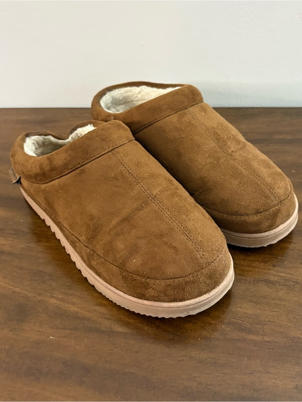 Dearforms Women’s 9-10 Brown Slippers Slide On Comfort Cozy Fall Winter Soft